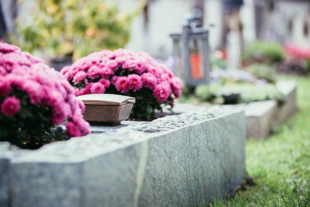 Holy water in iron bowl, cemetery